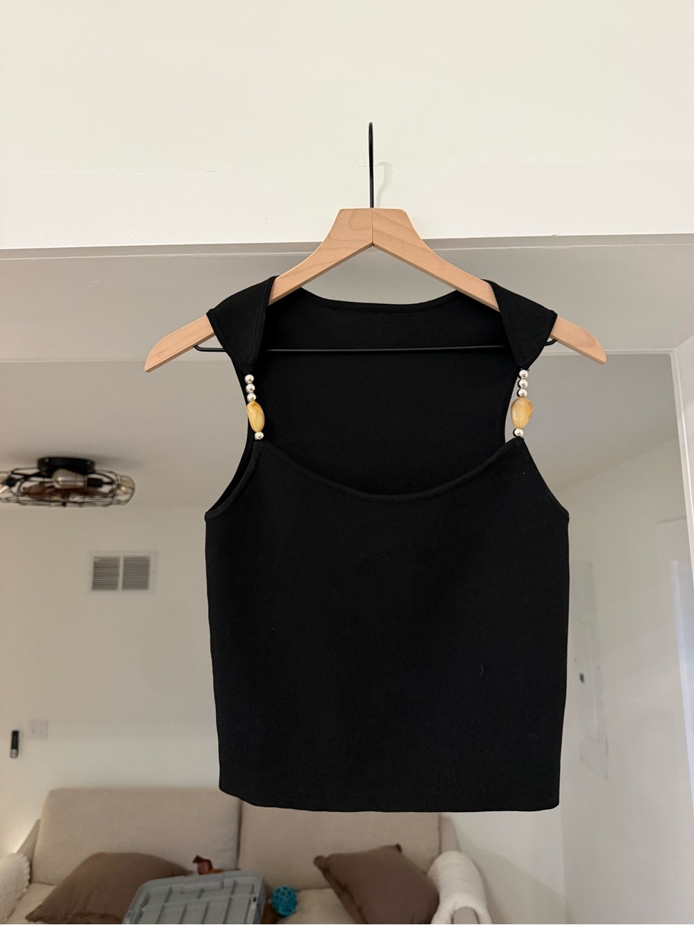 Beaded-Strap Tank Top